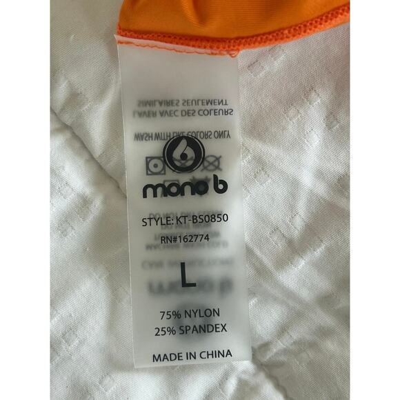 Mono B Bright Orange Cropped Fitted Muscle Tee Women’s Size M - Picture 8 of 9
